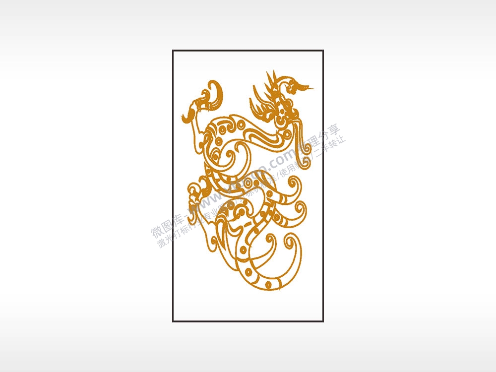 龙图腾传说神话木牌打火机AI8.0格式激光打标文件通用矢量图