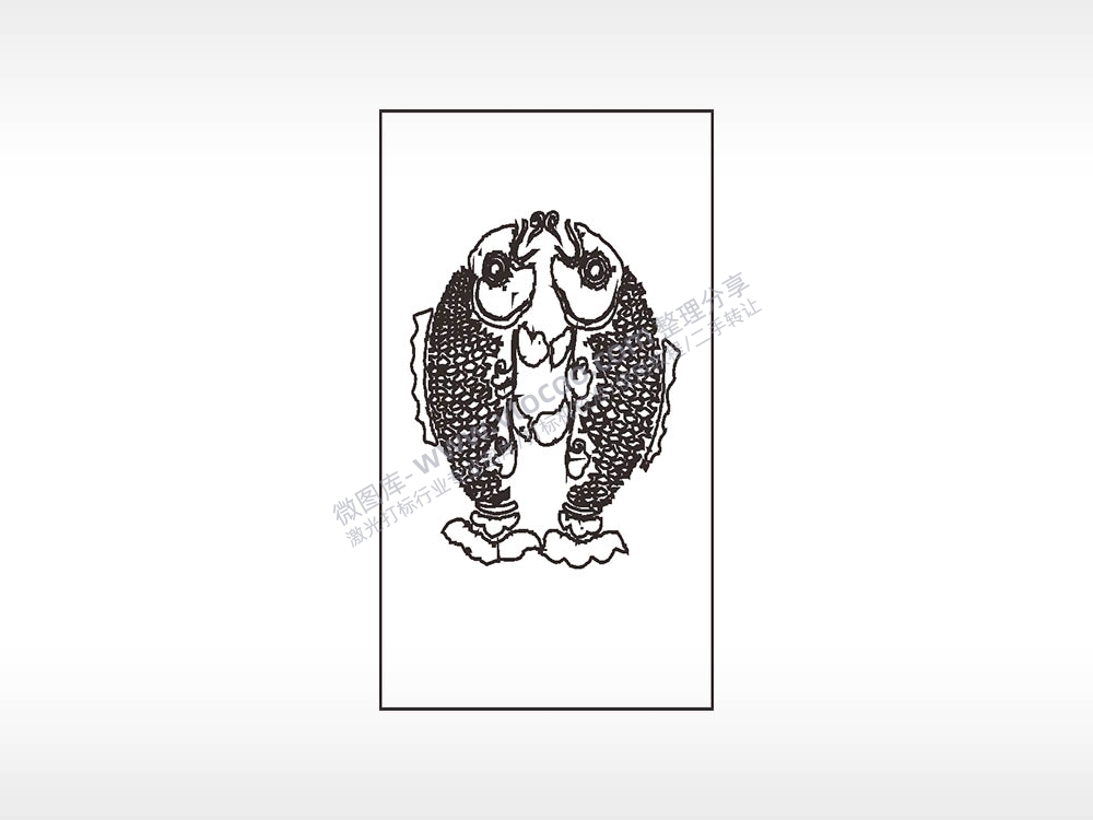 年年有鱼年年有余木牌打火机AI8.0格式激光打标文件通用矢量图