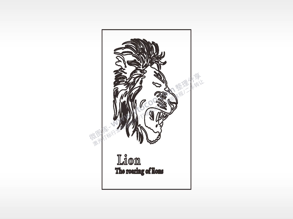 狮子Lion动物万兽之王木牌打火机AI8.0格式激光打标文件通用矢量图