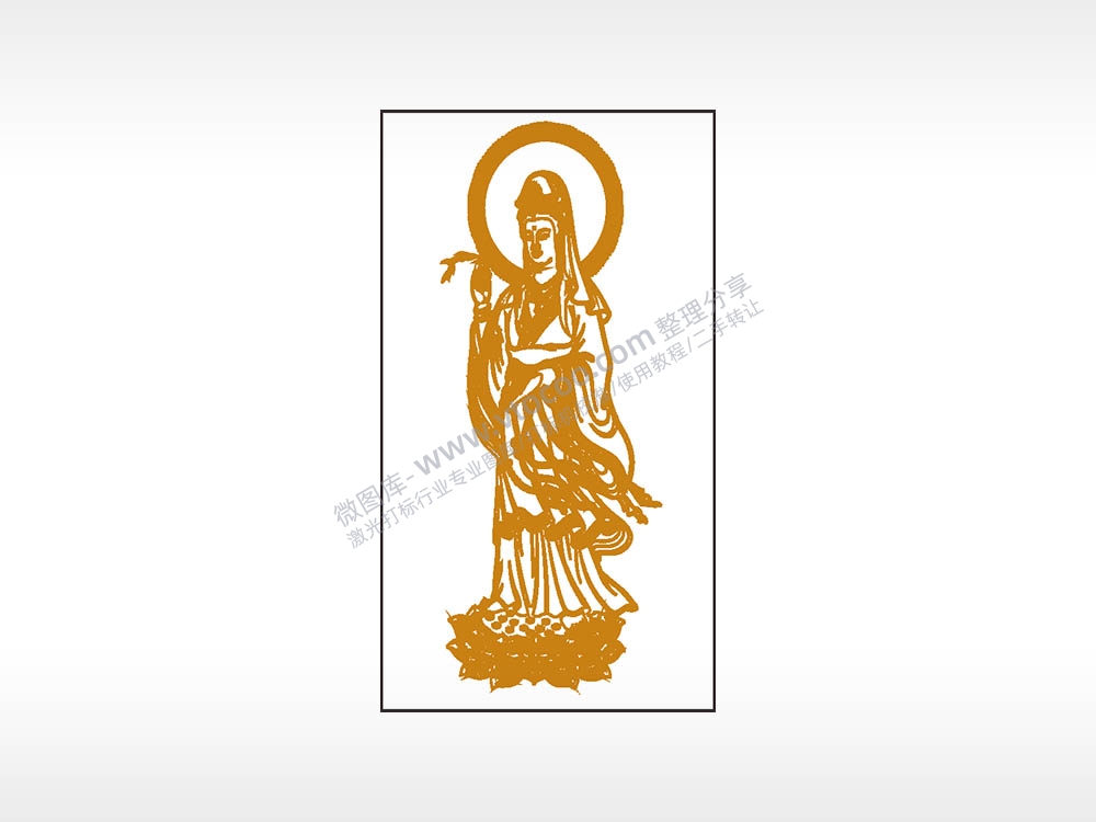 观世音菩萨木牌打火机AI8.0格式激光打标文件通用矢量图