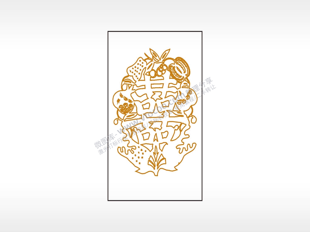 喜水果木牌打火机AI8.0格式激光打标文件通用矢量图