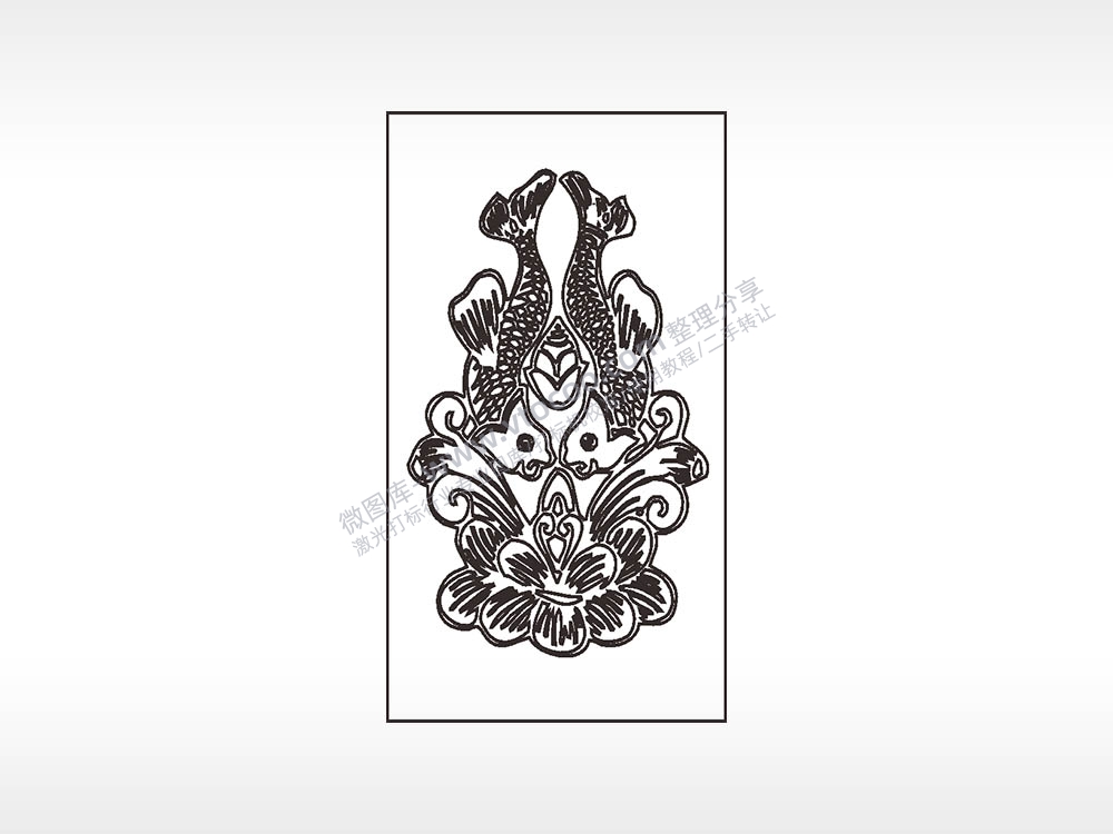 年年有鱼年年有余木牌打火机AI8.0格式激光打标文件通用矢量图