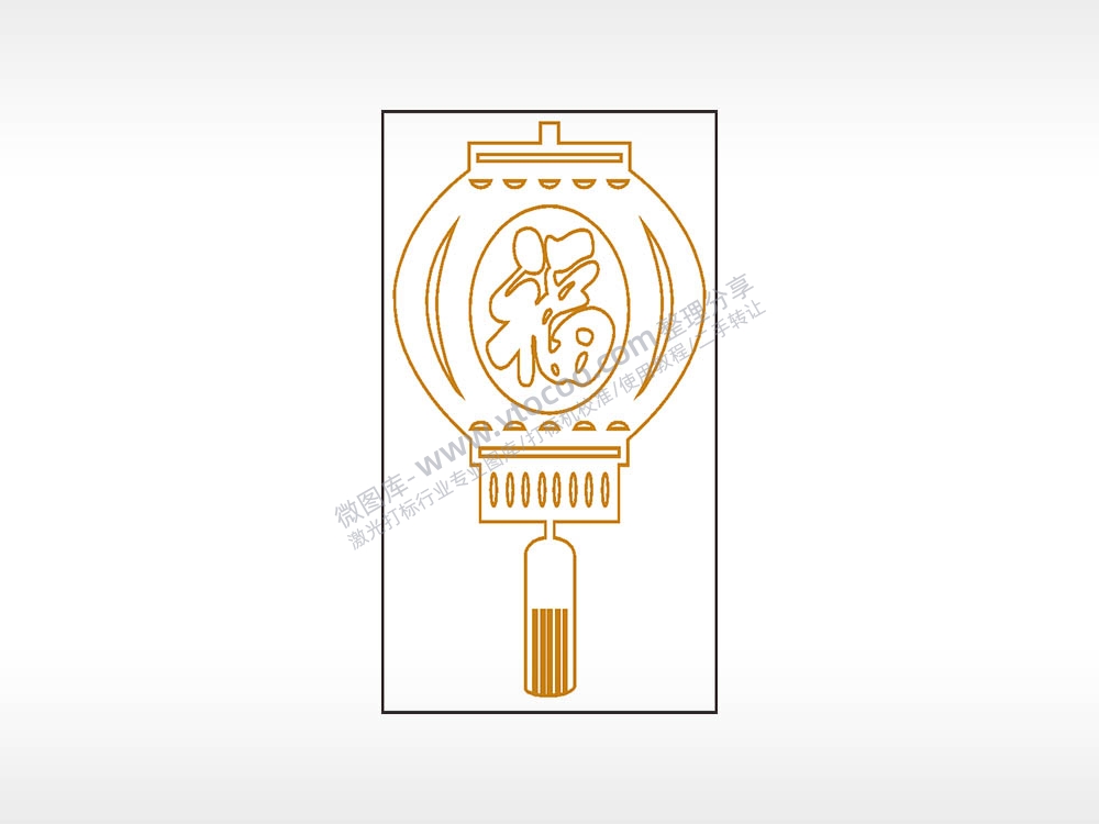 福灯笼木牌打火机AI8.0格式激光打标文件通用矢量图