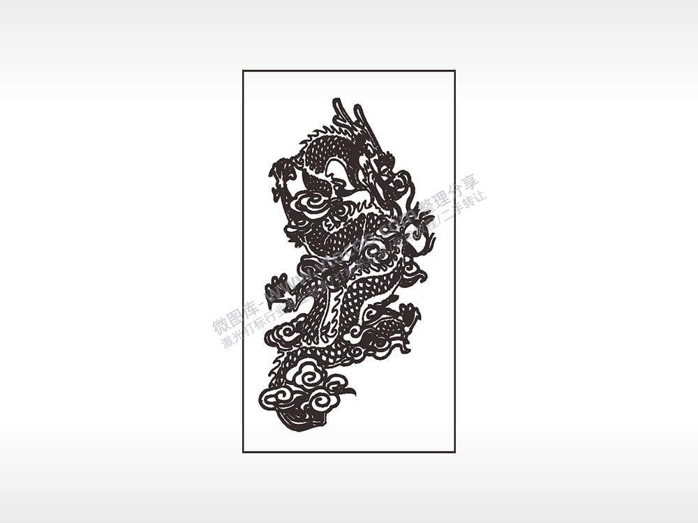 盘龙神话传说木牌打火机AI8.0格式激光打标文件通用矢量图