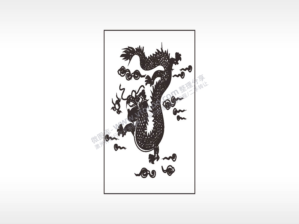 龙腾云驾雾神话传说木牌打火机AI8.0格式激光打标文件通用矢量图