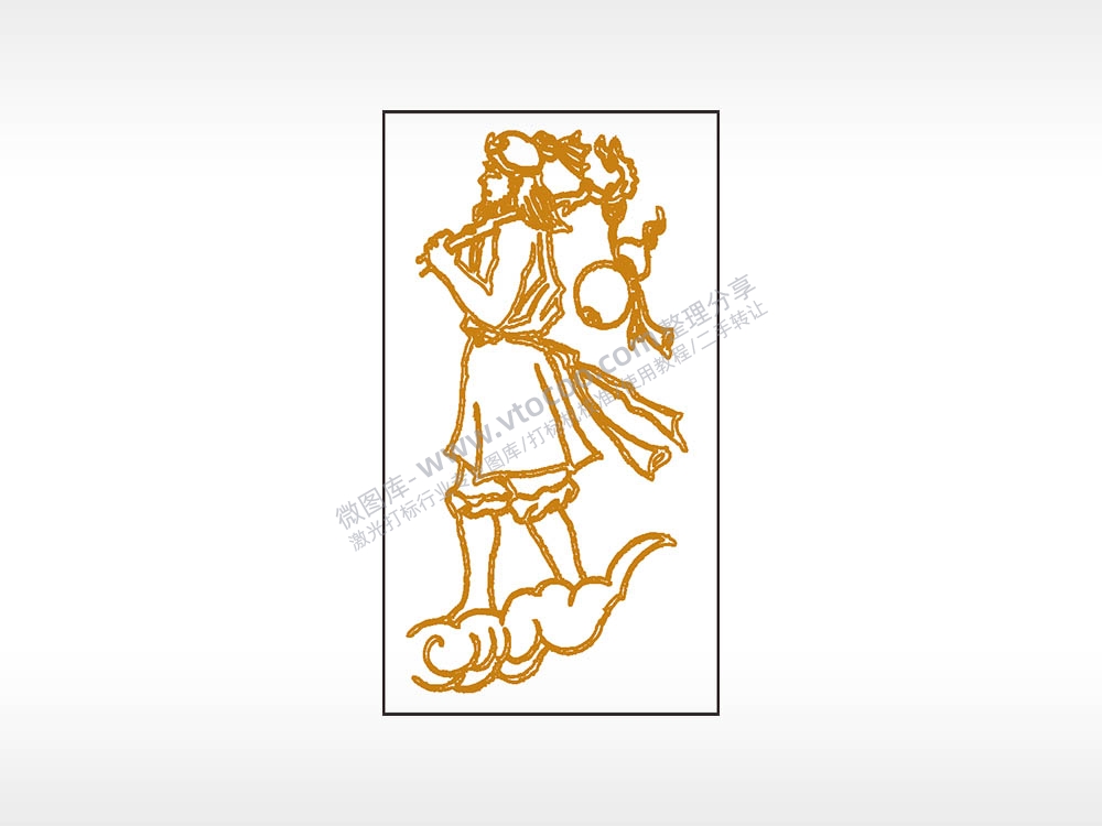 八仙过海铁拐李神仙木牌打火机AI8.0格式激光打标文件通用矢量图