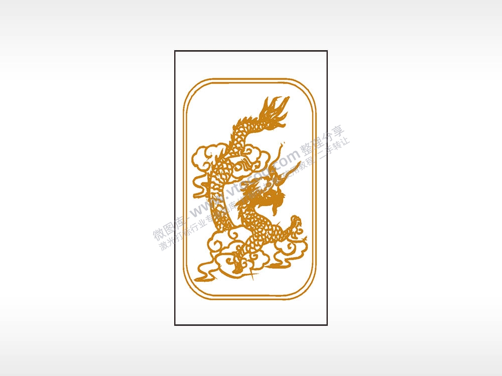 龙腾云驾雾神话传说木牌打火机AI8.0格式激光打标文件通用矢量图