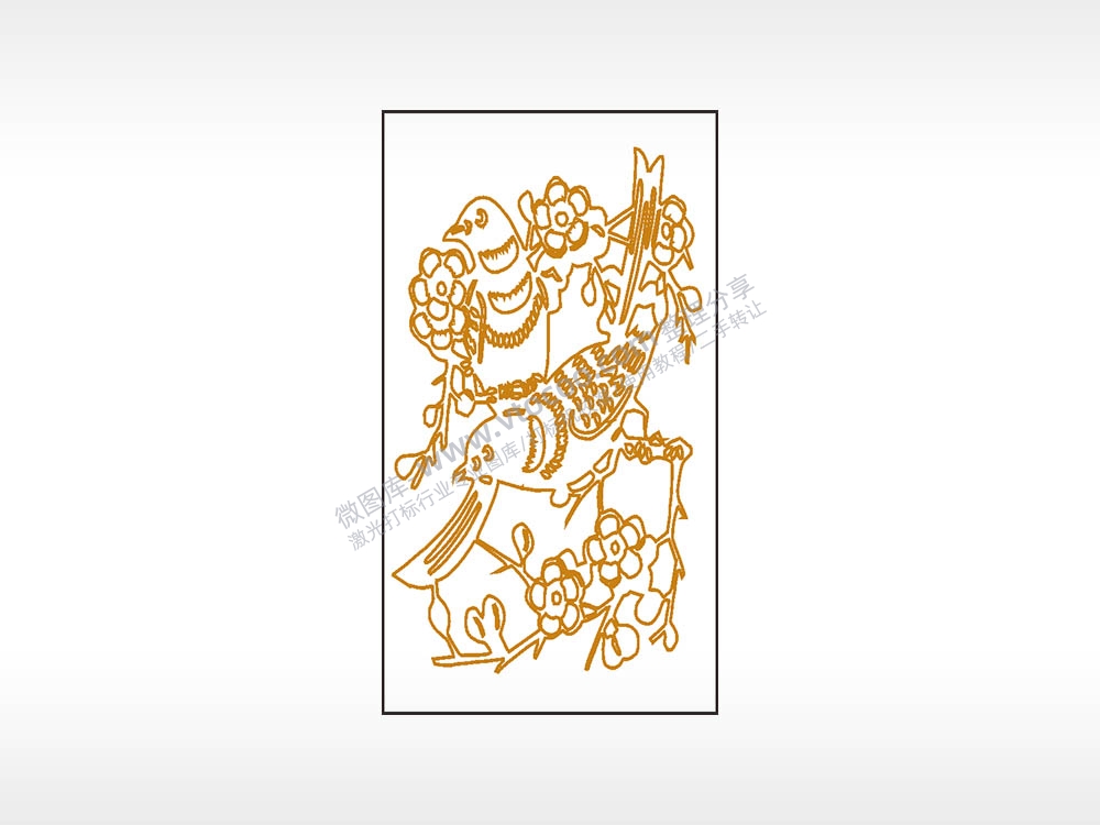 鸟语花香木牌打火机AI8.0格式激光打标文件通用矢量图