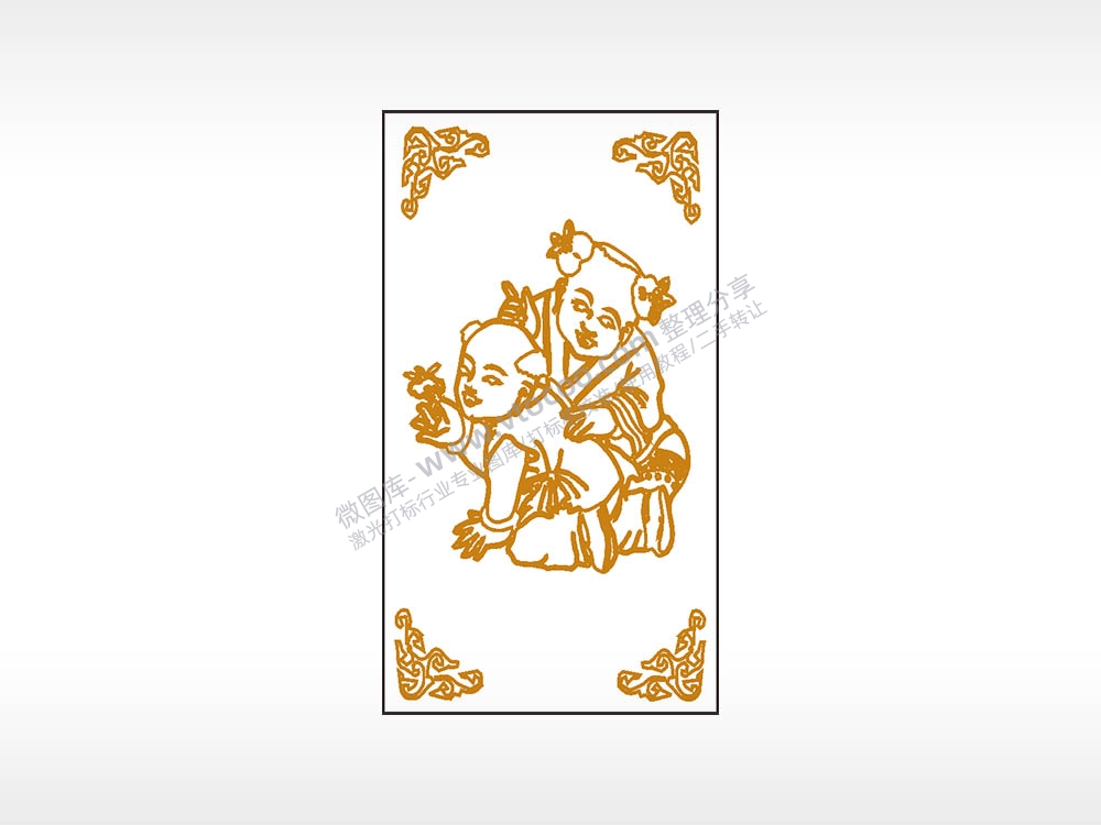 散财童子边框木牌打火机AI8.0格式激光打标文件通用矢量图