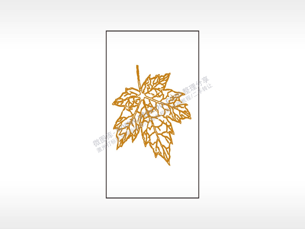 枫叶线描画木牌打火机AI8.0格式激光打标文件通用矢量图