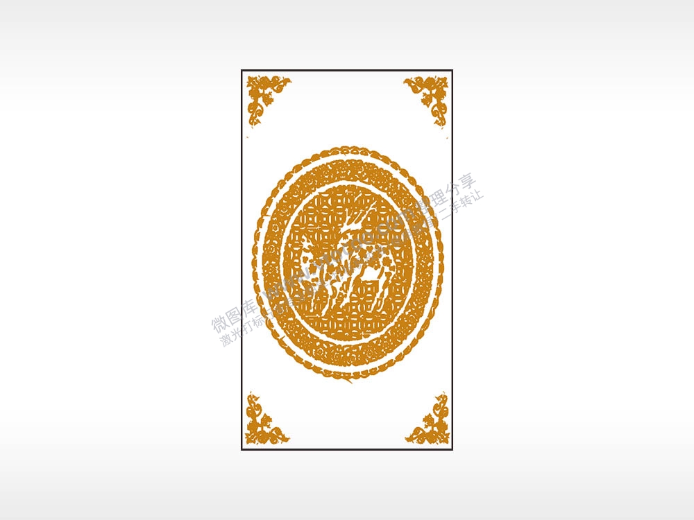 传统吉祥图案边框木牌打火机AI8.0格式激光打标文件通用矢量图