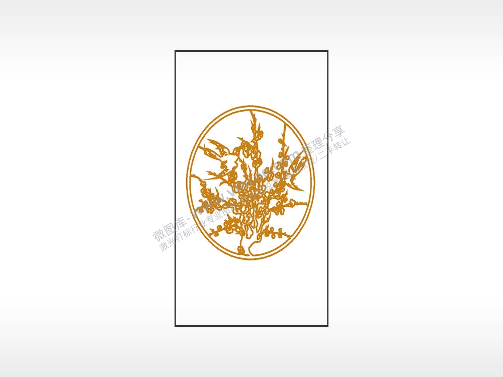 鸟语花香树枝木牌打火机AI8.0格式激光打标文件通用矢量图