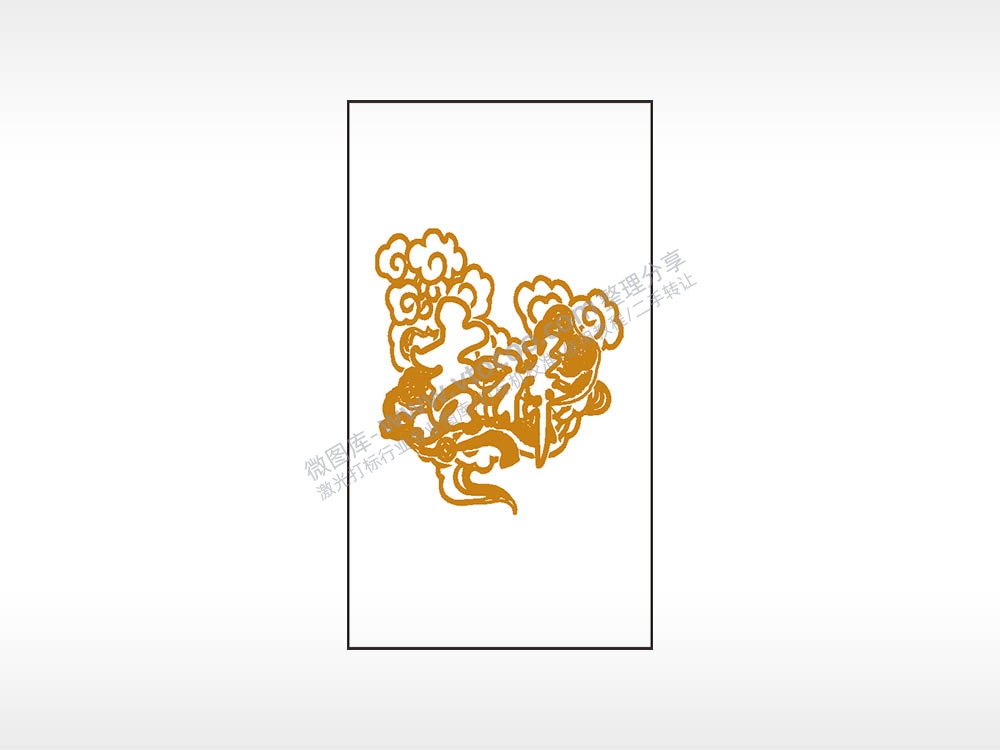 传统吉祥图案木牌打火机AI8.0格式激光打标文件通用矢量图