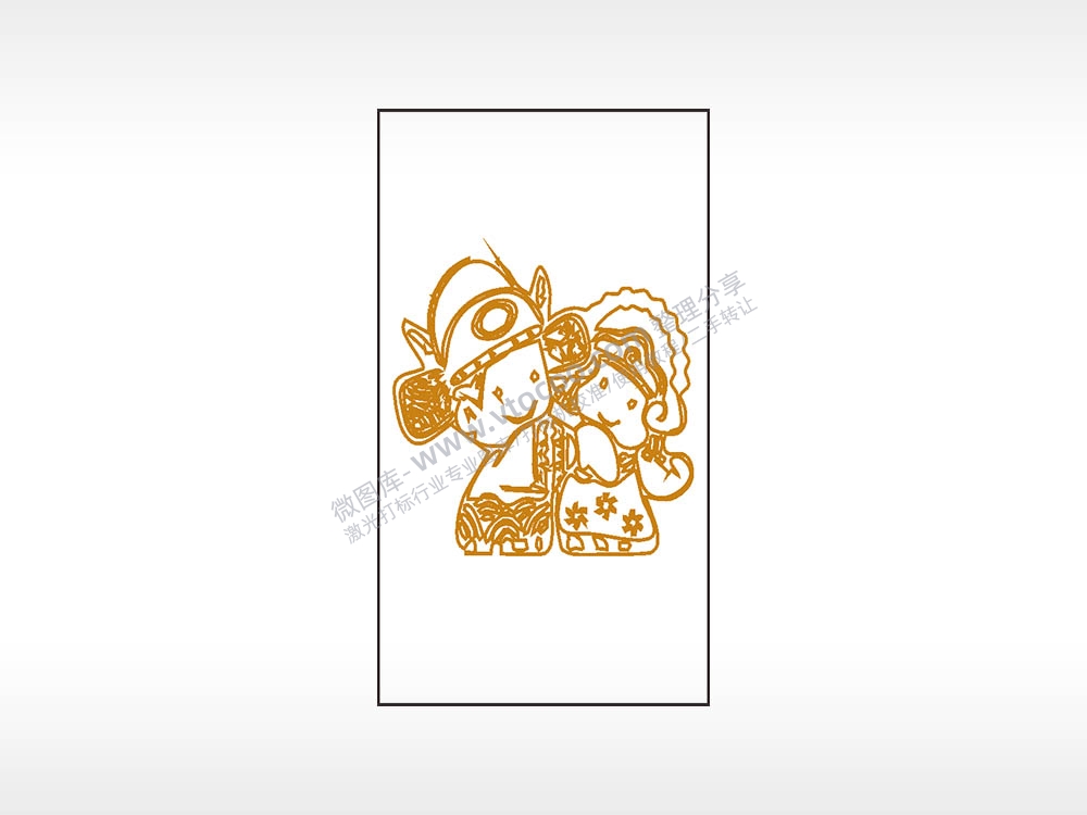 情侣结婚婚礼木牌打火机AI8.0格式激光打标文件通用矢量图