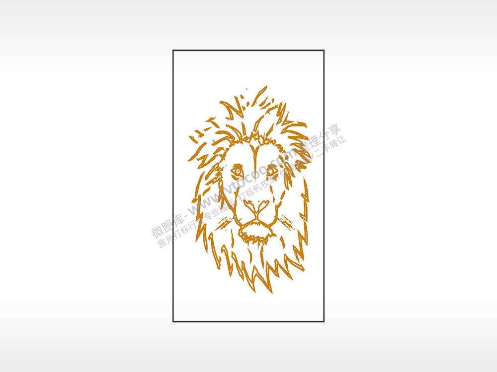 狮子头动物万兽之王木牌打火机AI8.0格式激光打标文件通用矢量图