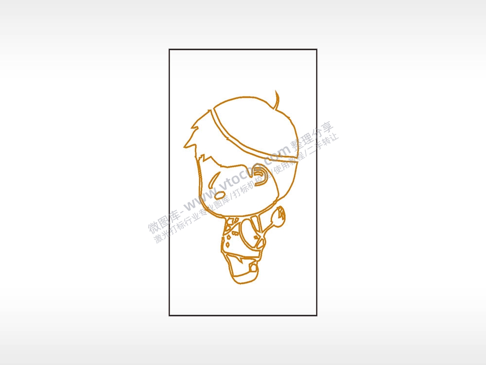 男孩儿童木牌打火机AI8.0格式激光打标文件通用矢量图