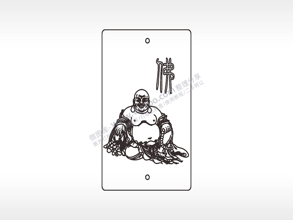 佛像木牌打火机AI8.0格式激光打标文件通用矢量图