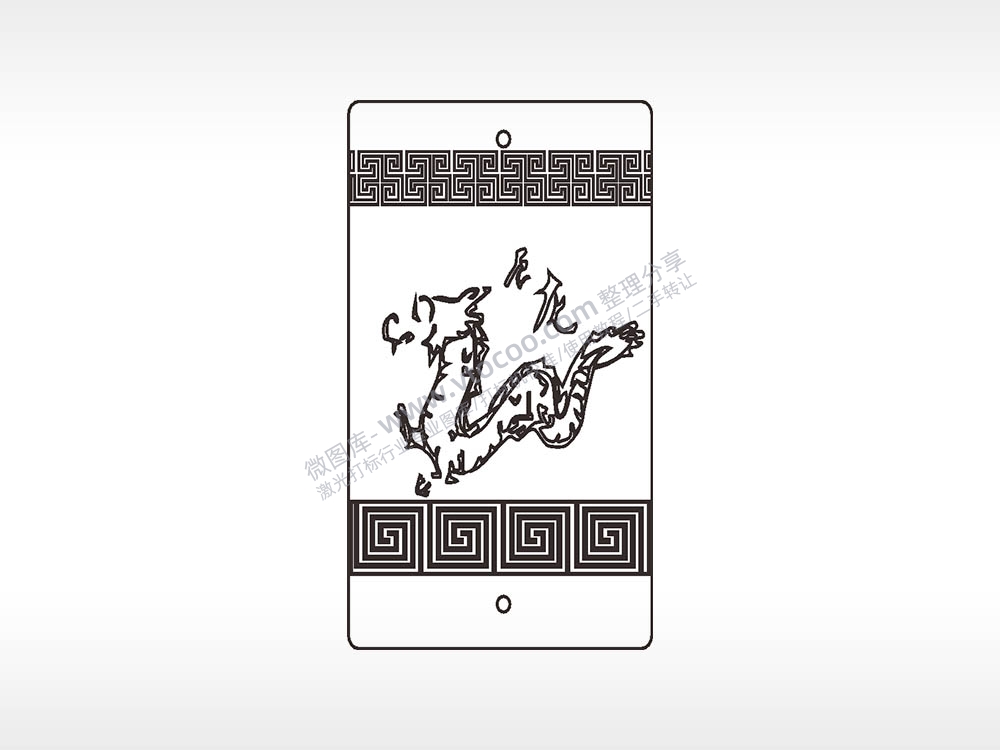 十二生肖龙木牌打火机AI8.0格式激光打标文件通用矢量图