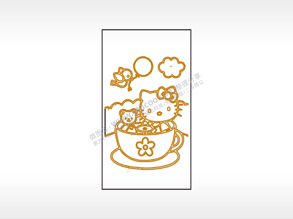 美好Hello Kitty木牌打火机AI8.0格式激光打标文件通用矢量图