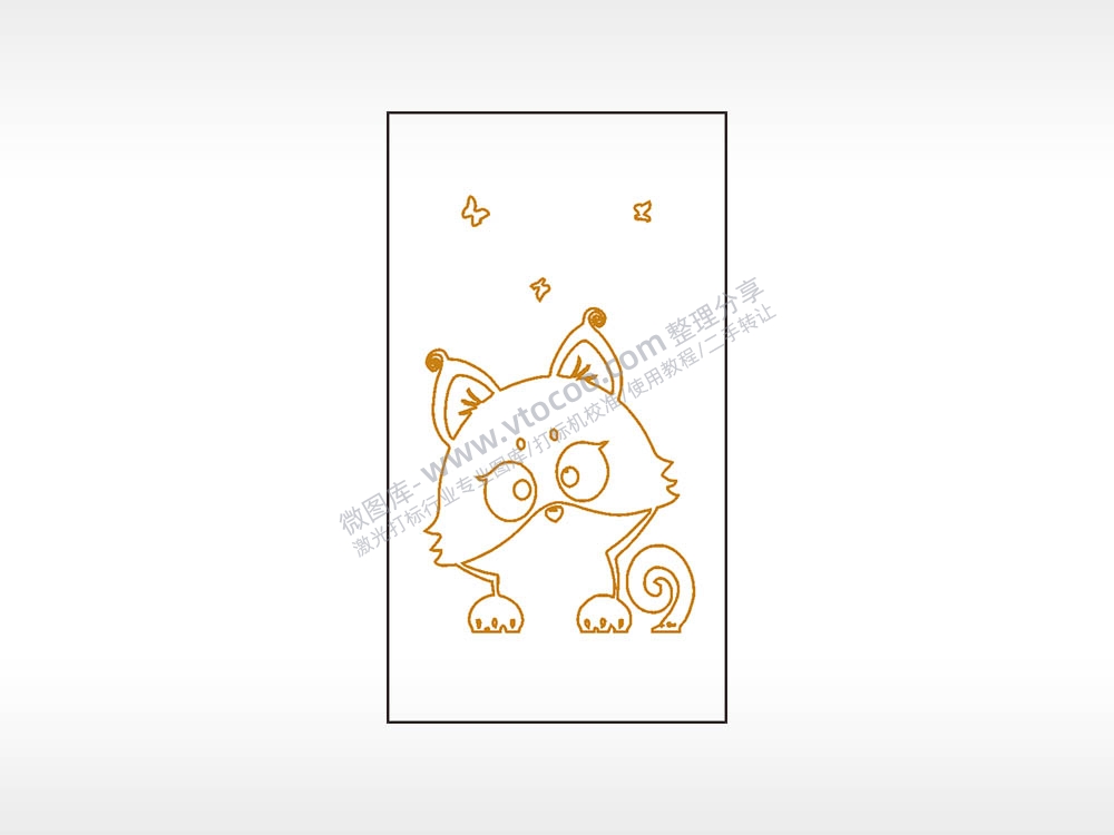 狐狸蝴蝶鸟儿木牌打火机AI8.0格式激光打标文件通用矢量图