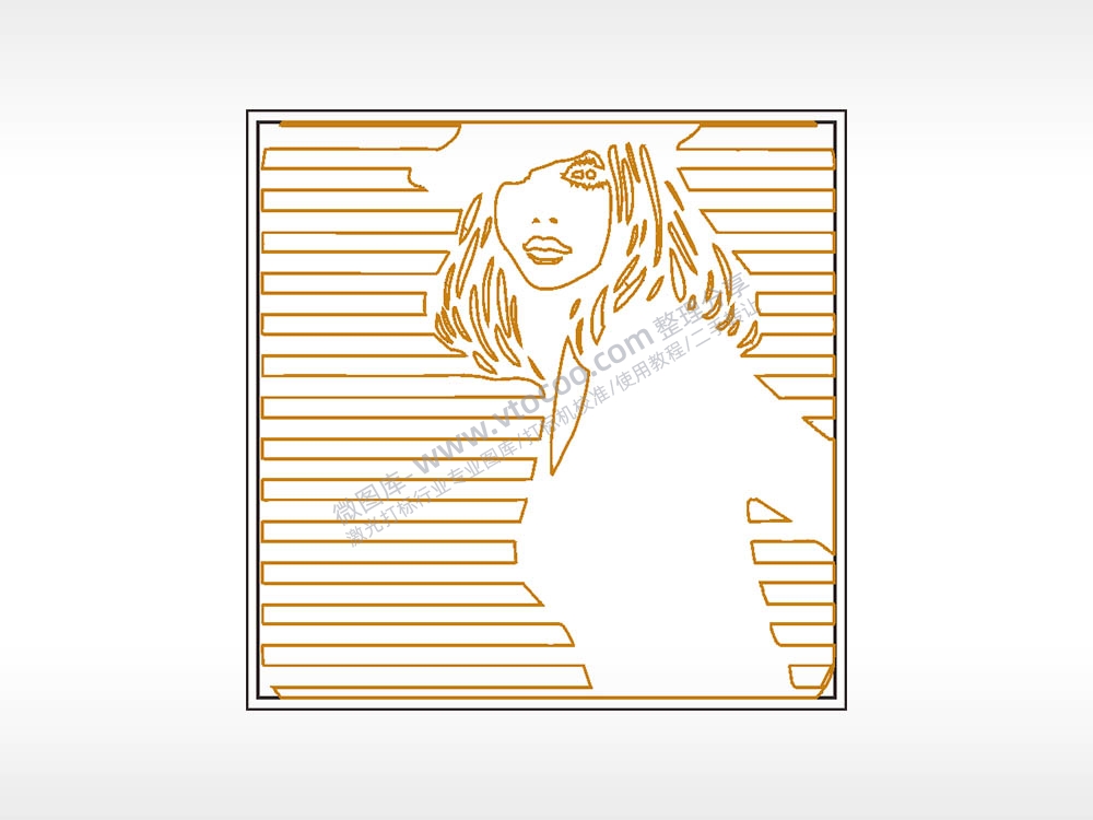 时尚美女木牌打火机AI8.0格式激光打标文件通用矢量图