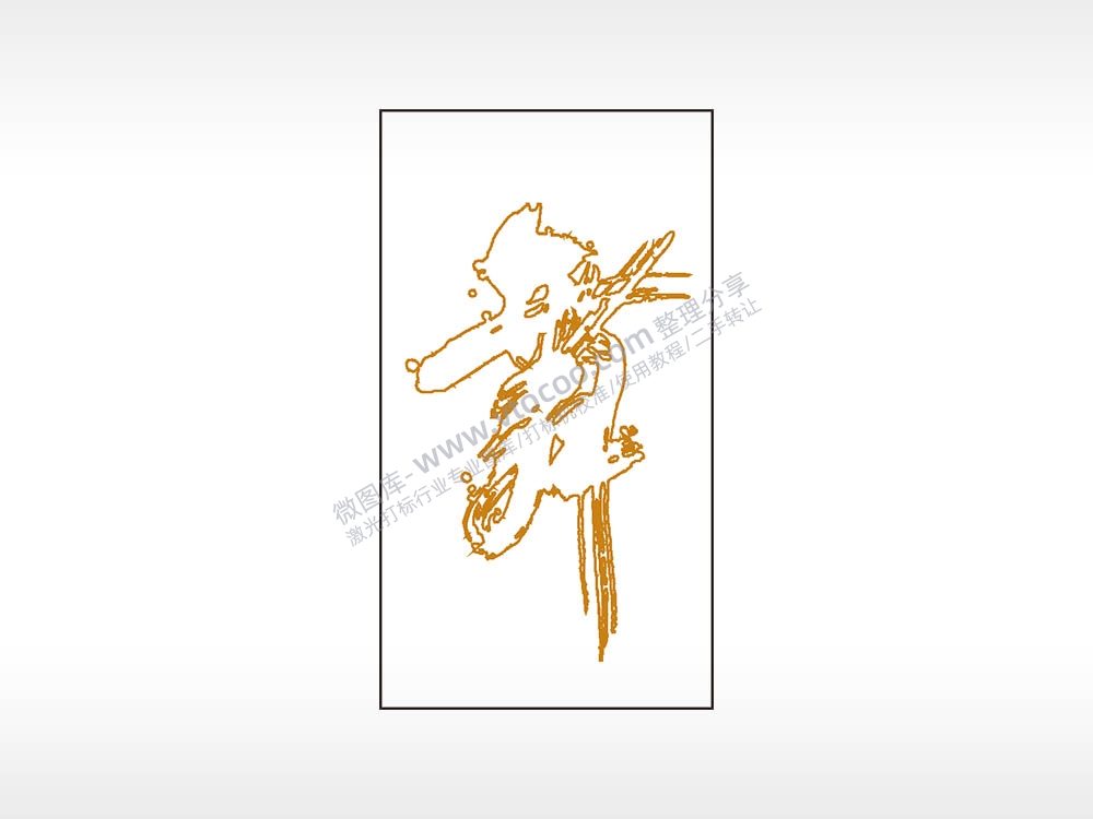 线条艺术涂鸦木牌打火机AI8.0格式激光打标文件通用矢量图