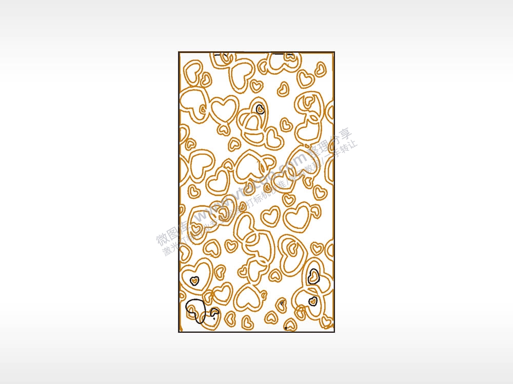 爱心边框木牌打火机AI8.0格式激光打标文件通用矢量图