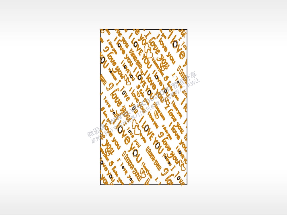 I LOVE YOU爱情木牌打火机AI8.0格式激光打标文件通用矢量图