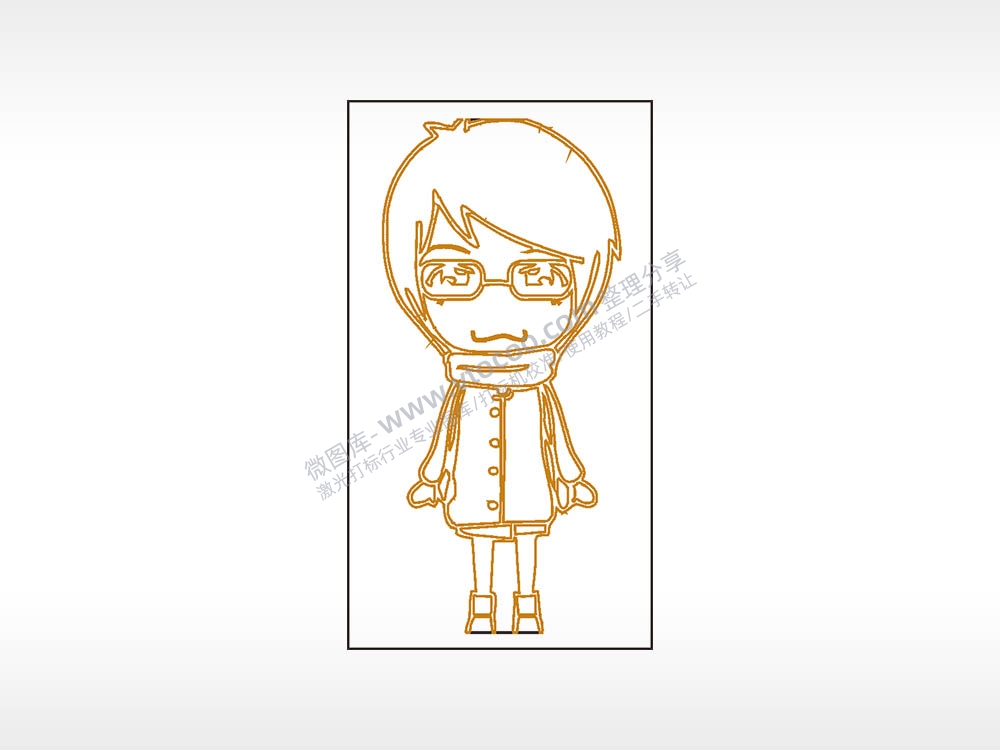 男孩眼睛毛巾学生木牌打火机AI8.0格式激光打标文件通用矢量图