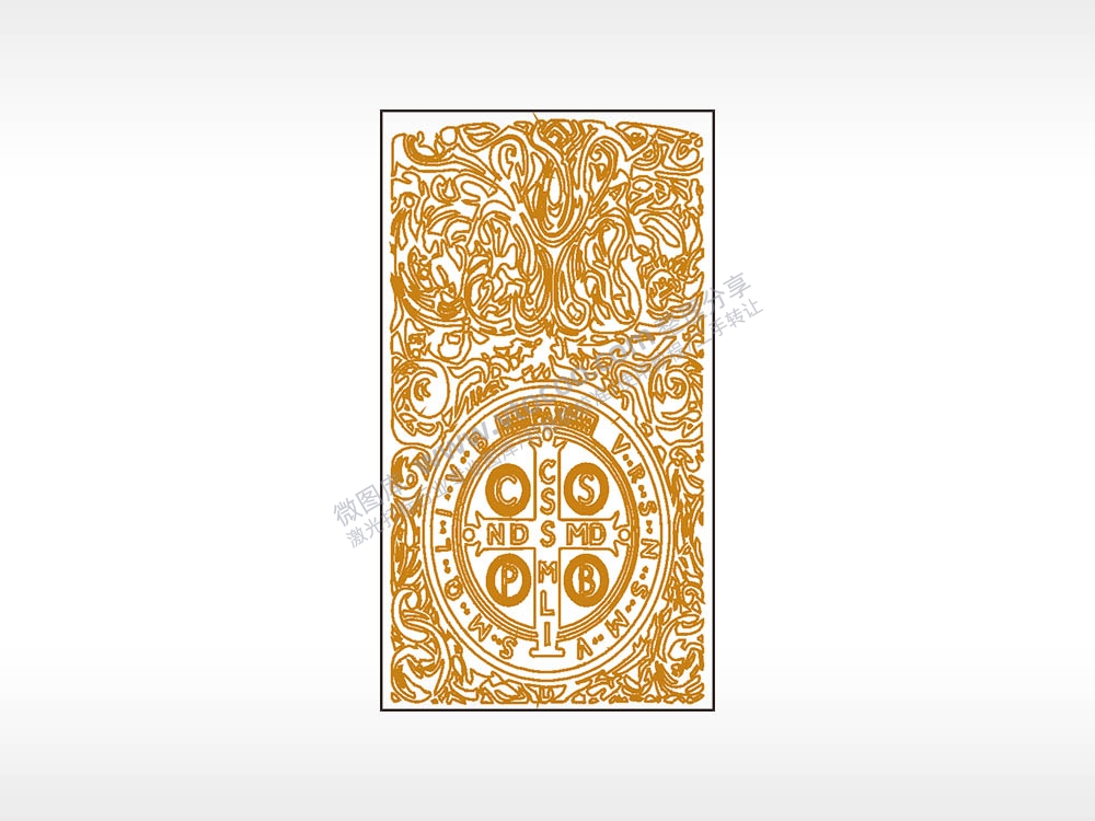 CSSMLNDSMD十字架封面AI8.0格式激光打标文件通用矢量图
