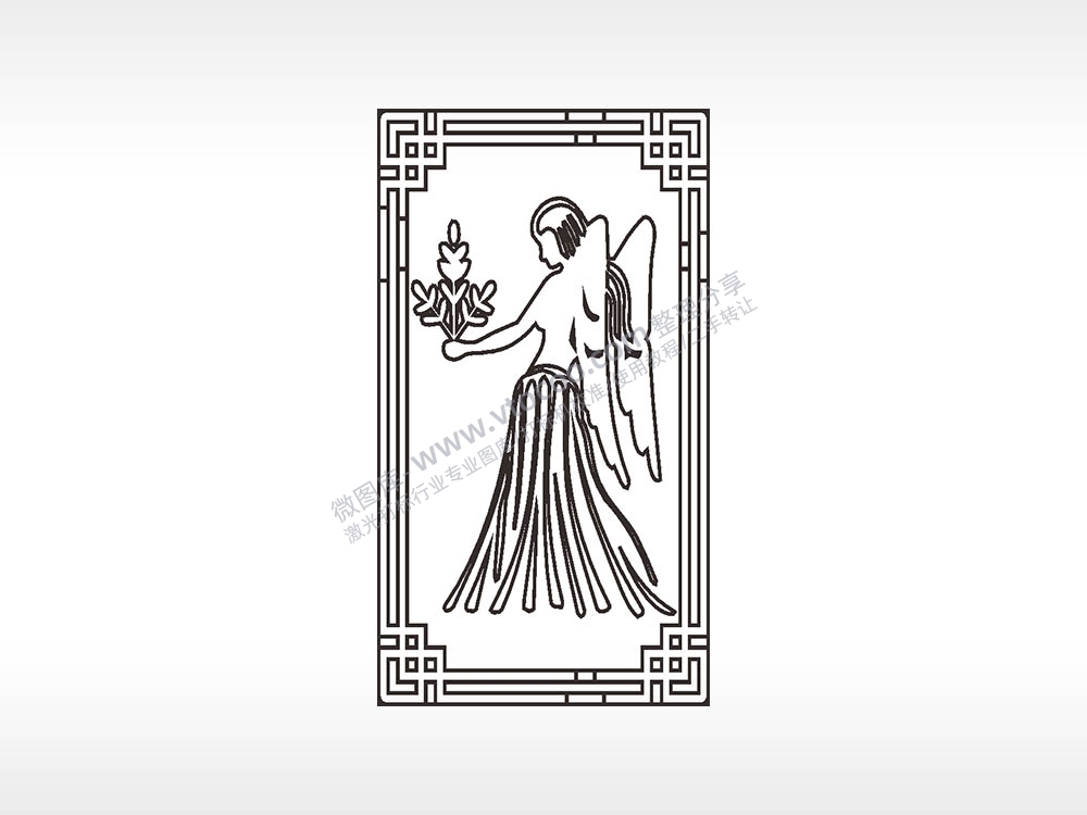 处女座星座占卜木牌打火机AI8.0格式激光打标文件通用矢量图