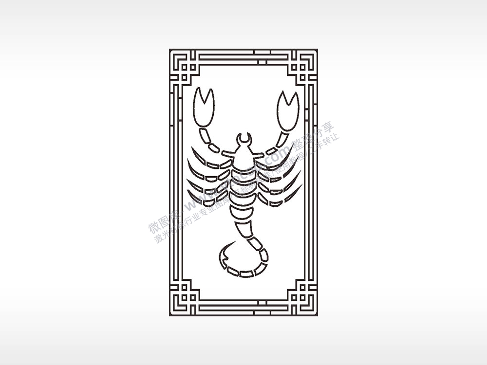 天蝎座星座占卜木牌打火机AI8.0格式激光打标文件通用矢量图