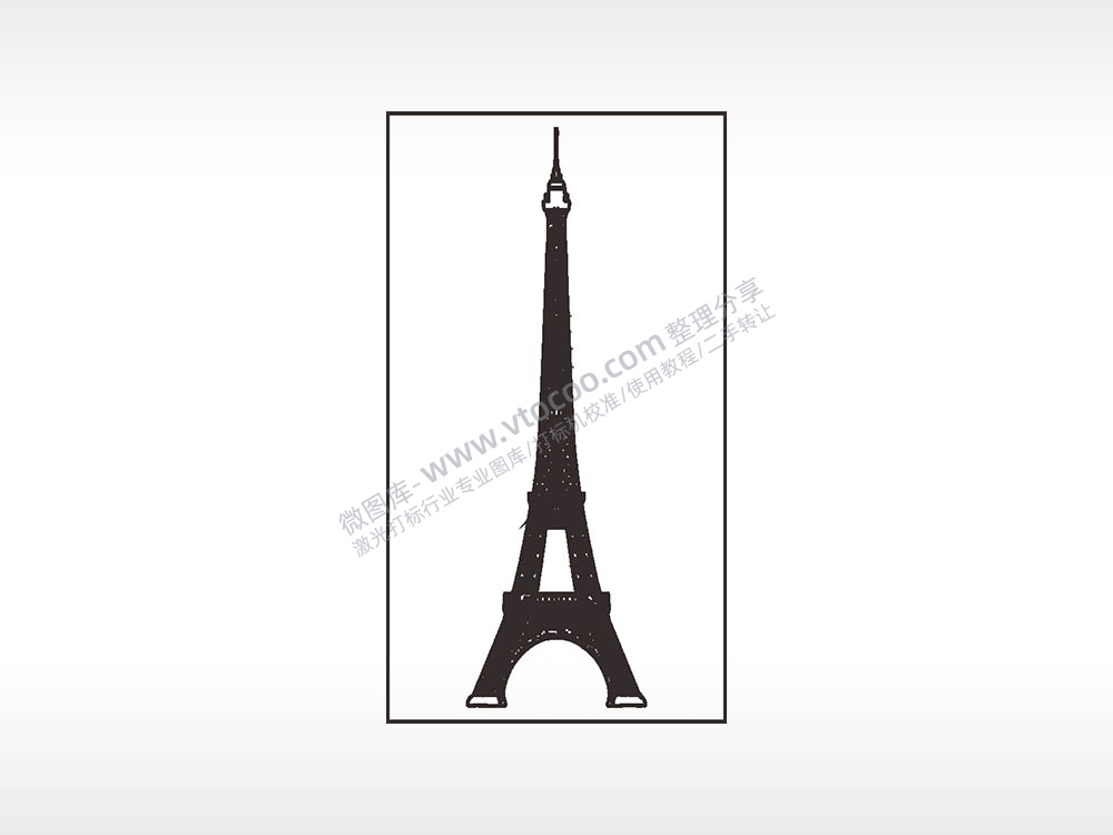 埃菲尔铁塔建筑木牌打火机AI8.0格式激光打标文件通用矢量图