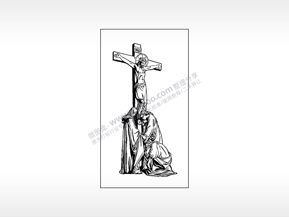 十字架耶稣木牌打火机AI8.0格式激光打标文件通用矢量图