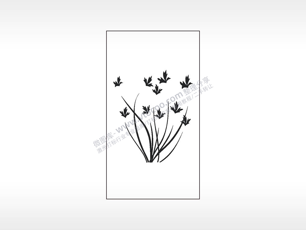 花草植物木牌打火机AI8.0格式激光打标文件通用矢量图