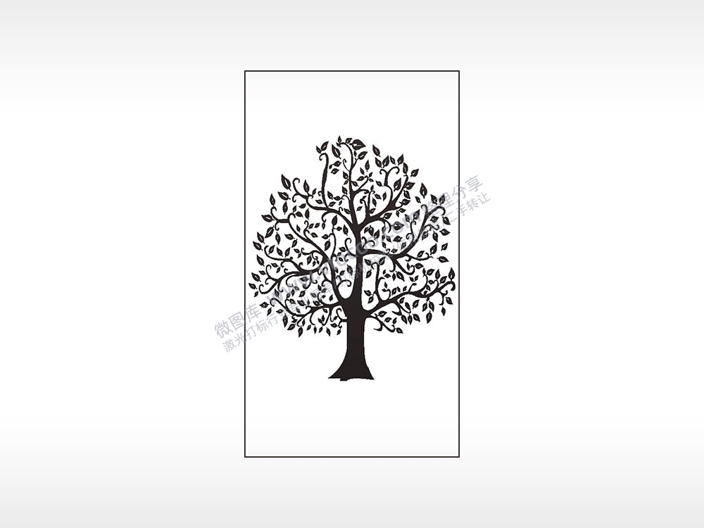 树木树叶木牌打火机AI8.0格式激光打标文件通用矢量图