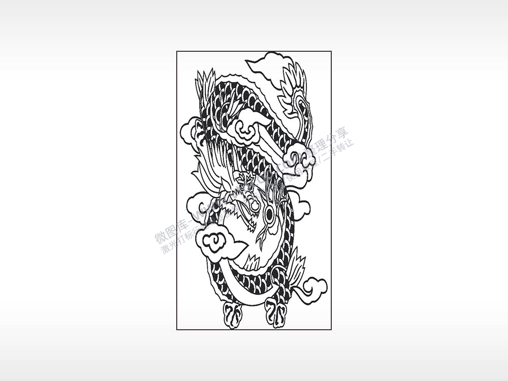 龙腾云驾雾神话木牌打火机AI8.0格式激光打标文件通用矢量图