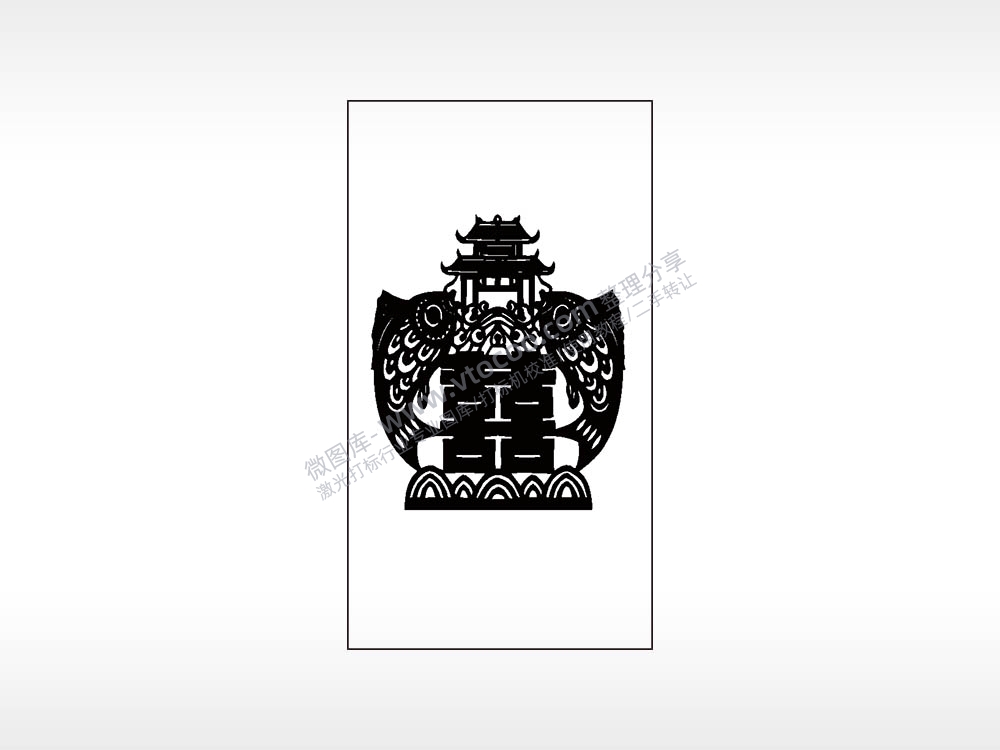 喜亭子年年有鱼木牌打火机AI8.0格式激光打标文件通用矢量图