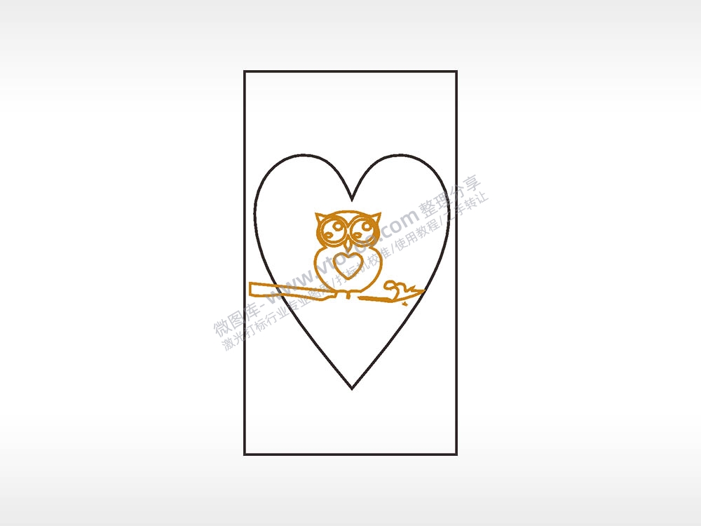 爱心猫头鹰木牌打火机AI8.0格式激光打标文件通用矢量图