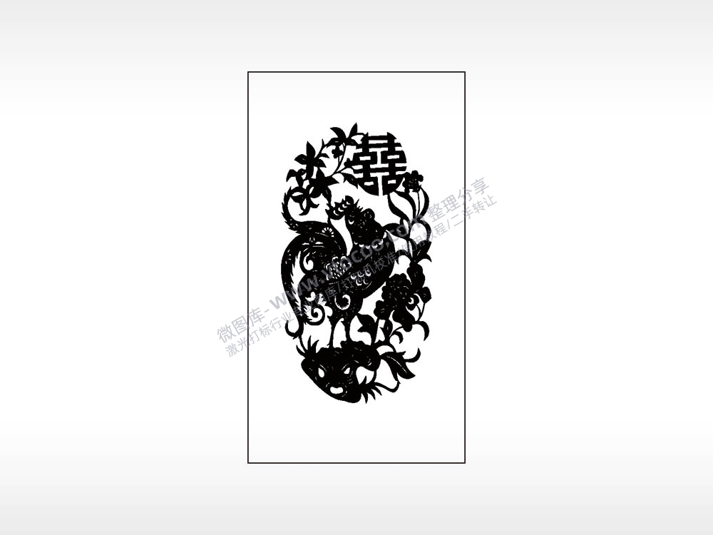 喜金鸡独立花草木牌打火机AI8.0格式激光打标文件通用矢量图