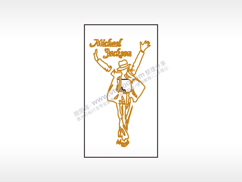 迈克尔杰克逊木牌打火机AI8.0格式激光打标文件通用矢量图