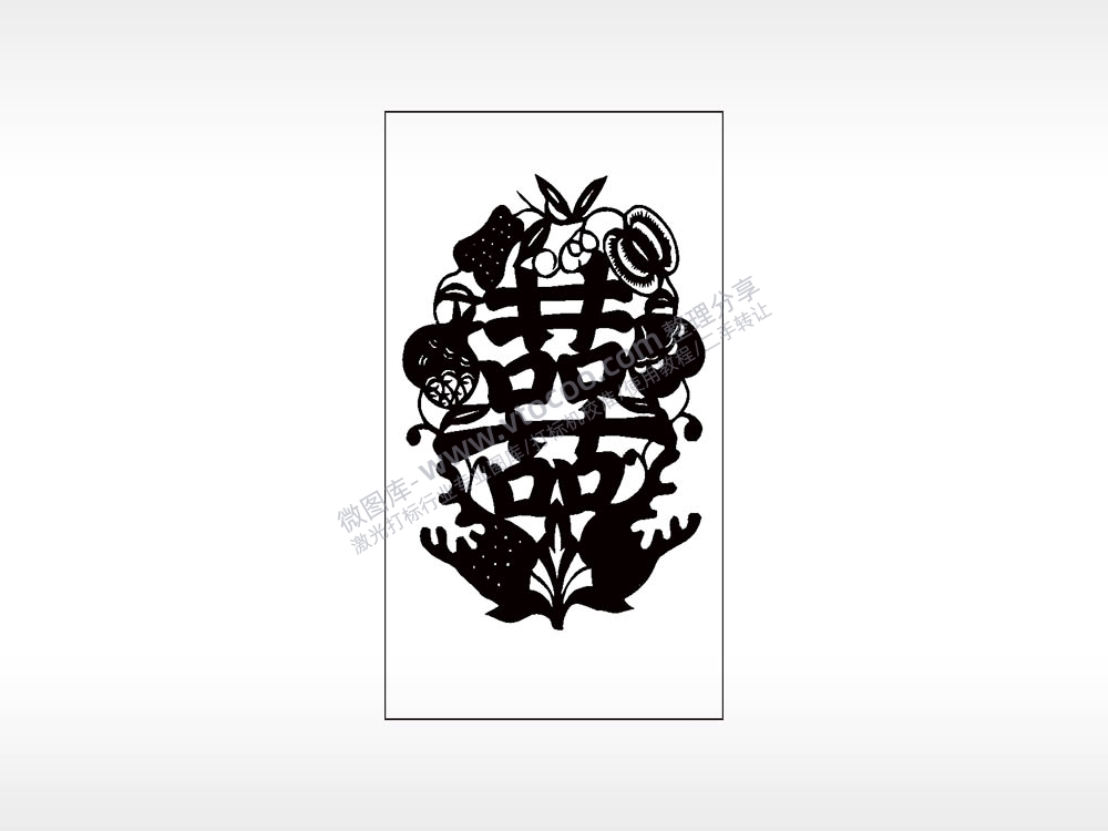 喜花果传统文化木牌打火机AI8.0格式激光打标文件通用矢量图