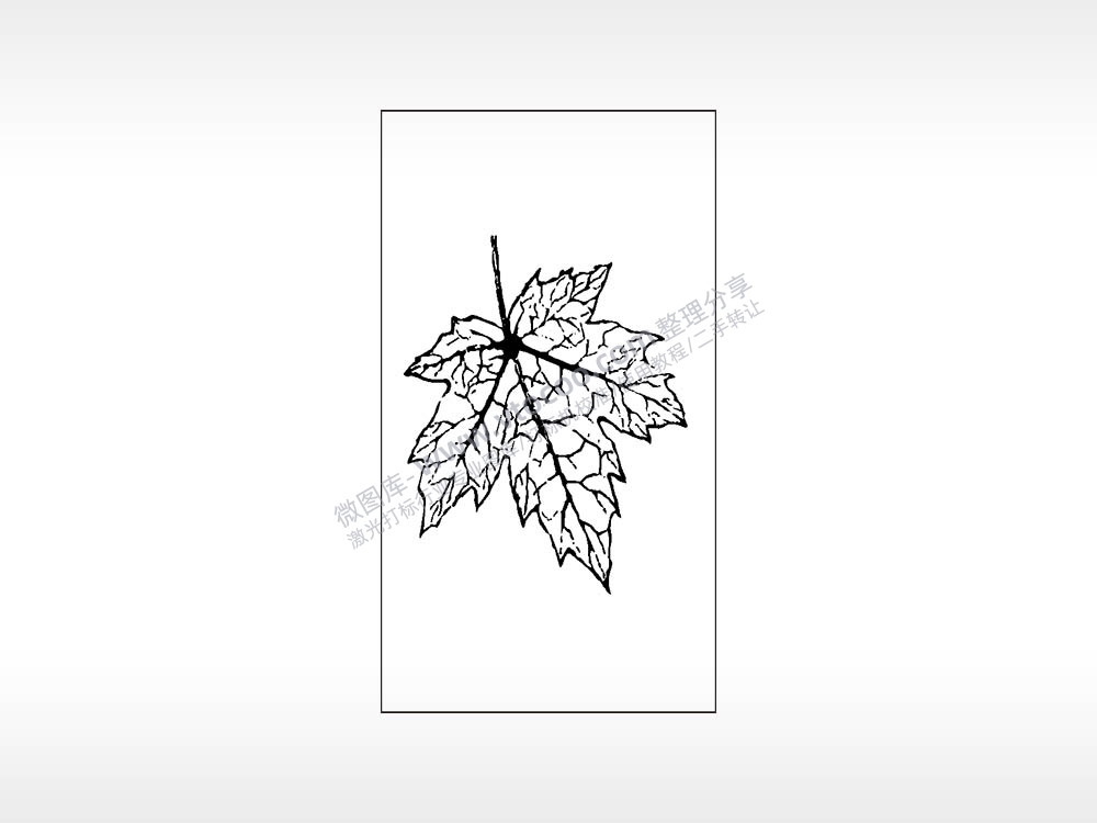 枫叶树叶木牌打火机AI8.0格式激光打标文件通用矢量图