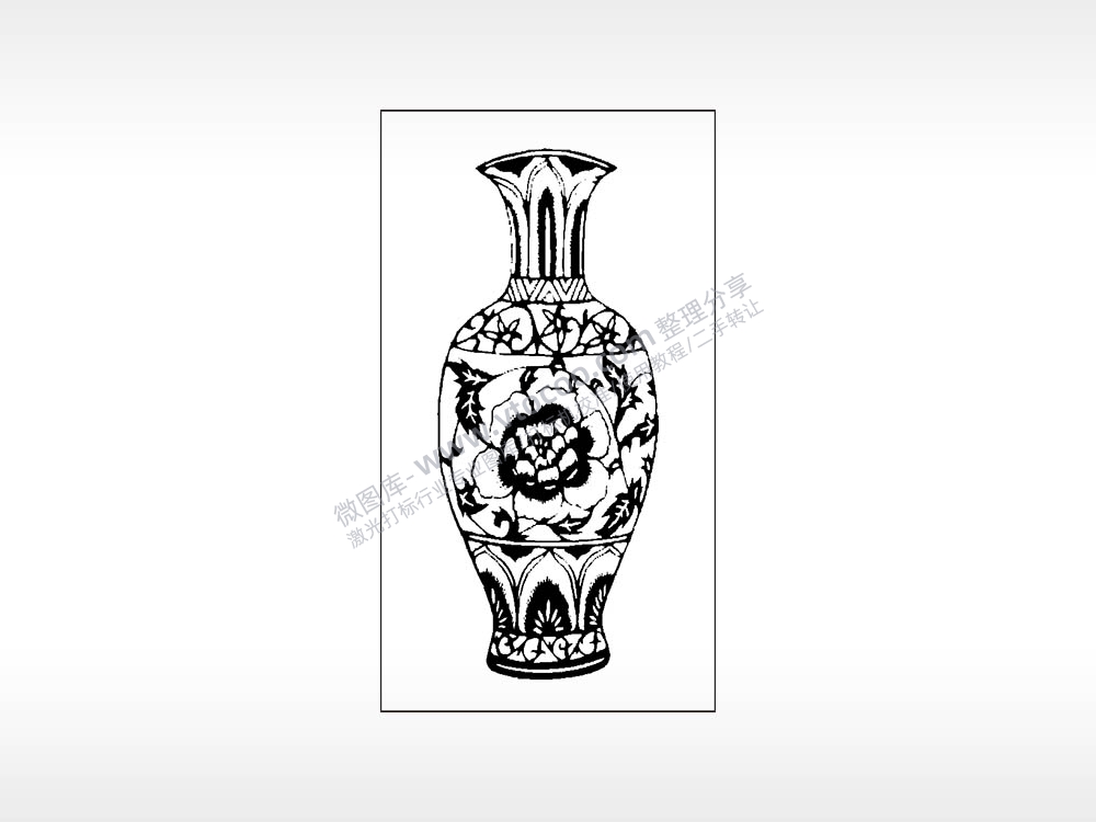 花瓶花朵叶子木牌打火机AI8.0格式激光打标文件通用矢量图