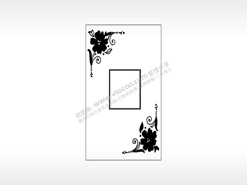 花朵花框木牌打火机AI8.0格式激光打标文件通用矢量图