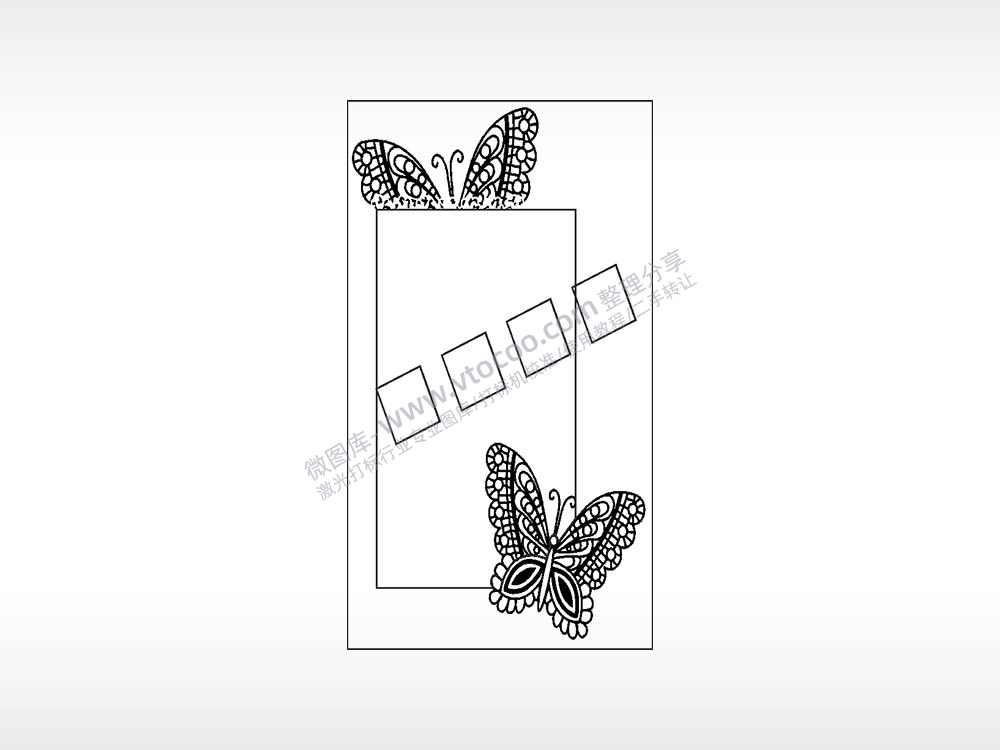 蝴蝶签名设计木牌打火机AI8.0格式激光打标文件通用矢量图