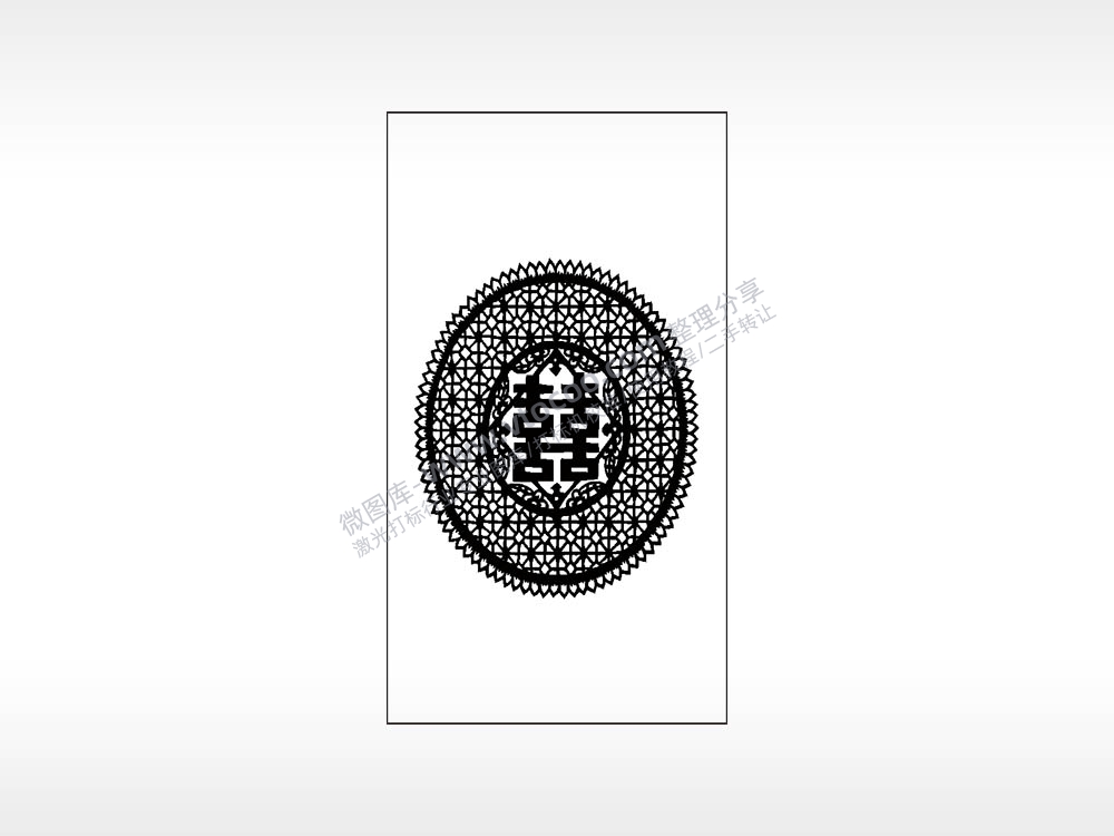 喜线条边框木牌打火机AI8.0格式激光打标文件通用矢量图
