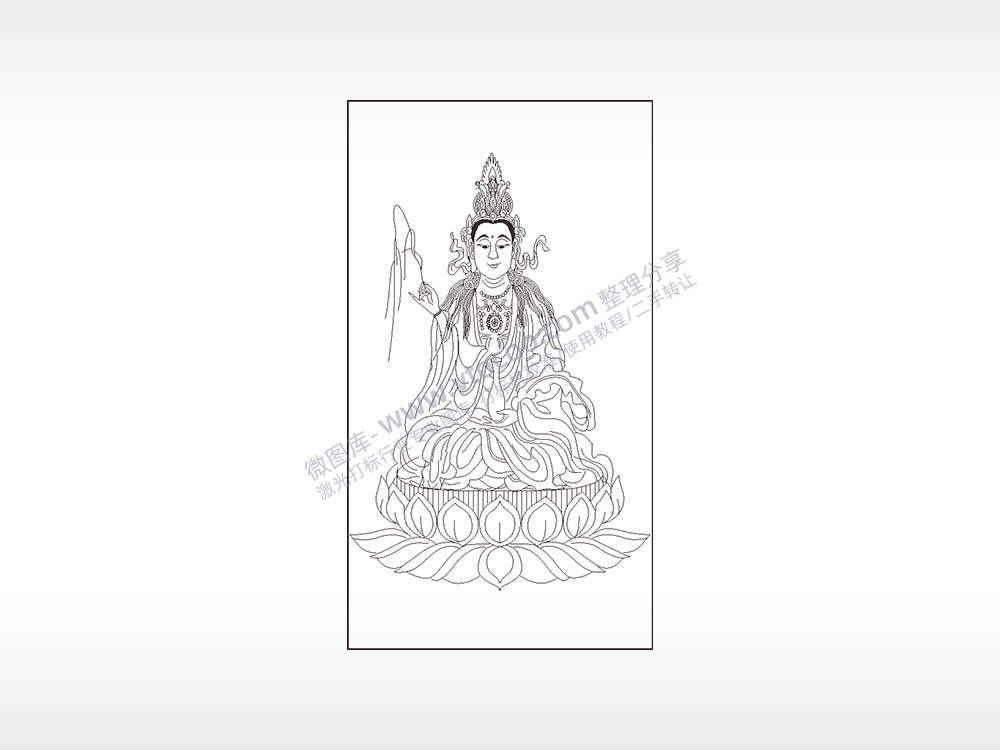 观音菩萨神仙木牌打火机AI8.0格式激光打标文件通用矢量图