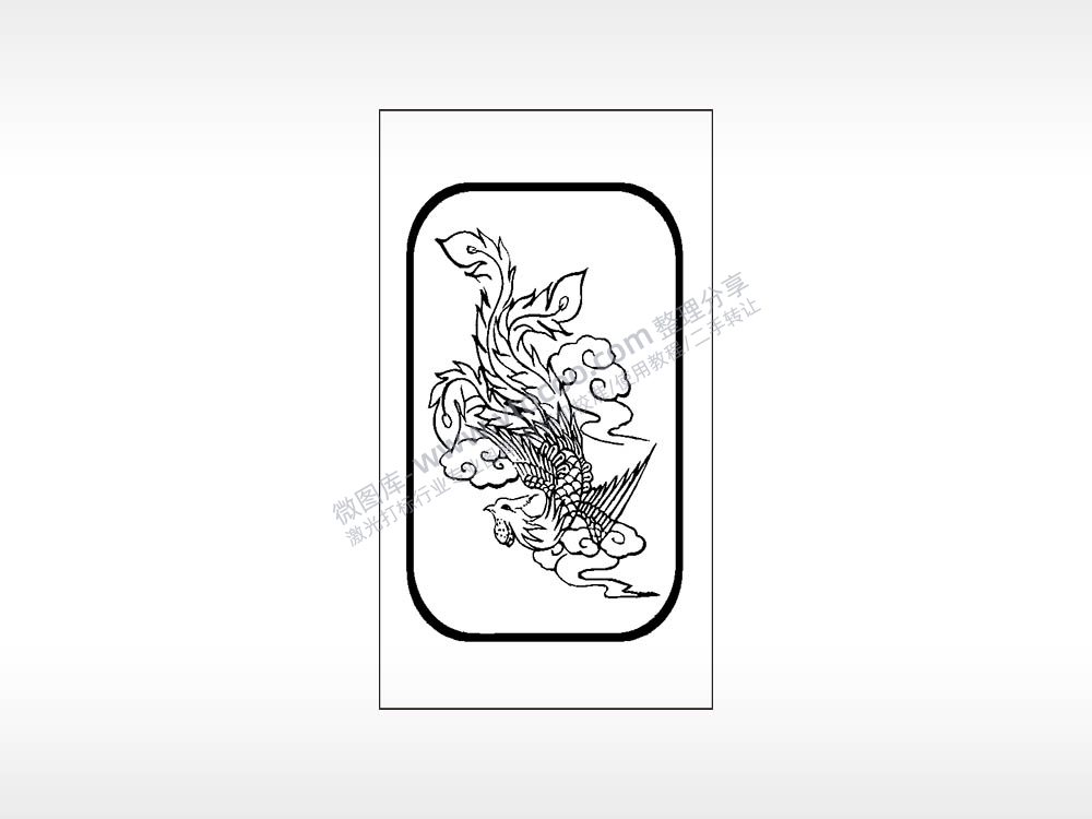 凤凰浴火重生木牌打火机AI8.0格式激光打标文件通用矢量图