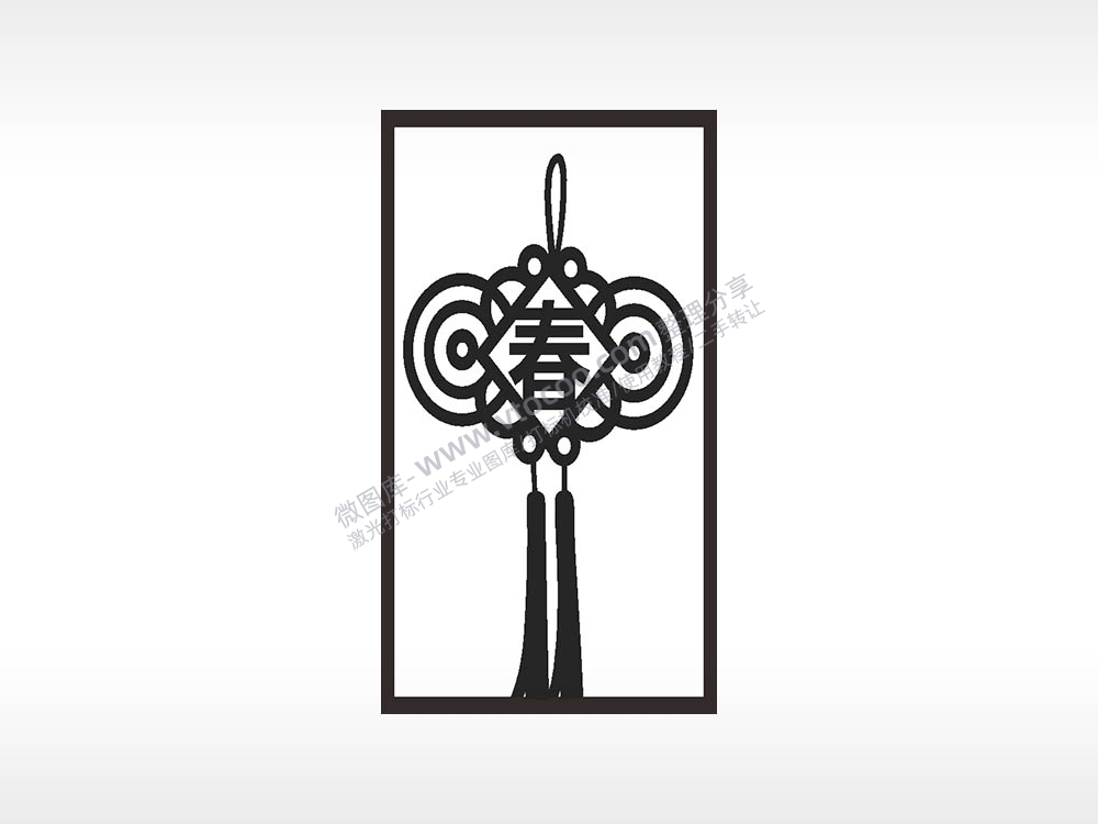 中国结春传统文化木牌打火机AI8.0格式激光打标文件通用矢量图